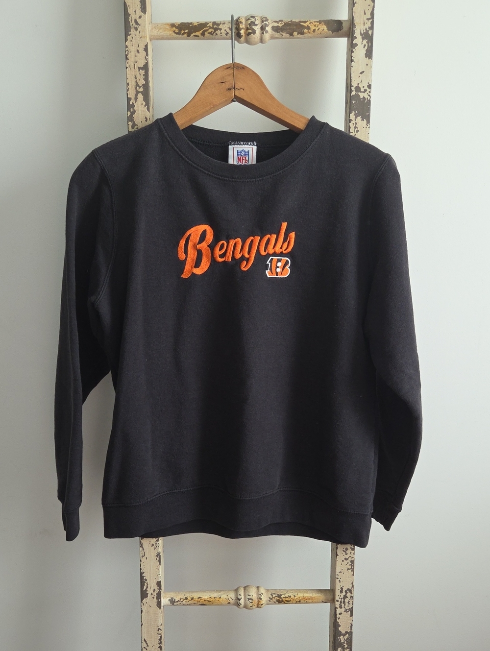 NFL Black Sweatshirt with Orange Bengals Script